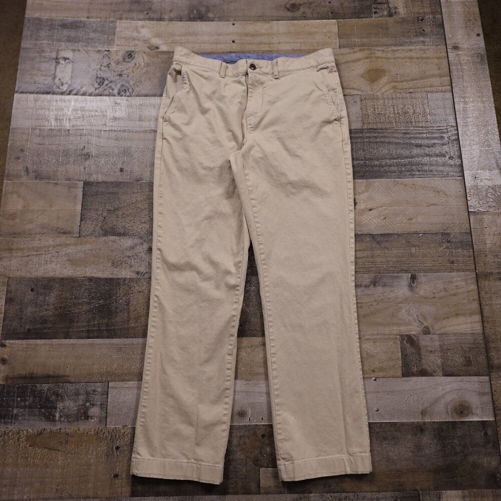 LL Bean Lakewashed Stretch‎ Khakis Standard Fit Straight Leg men's 34x30 khaki